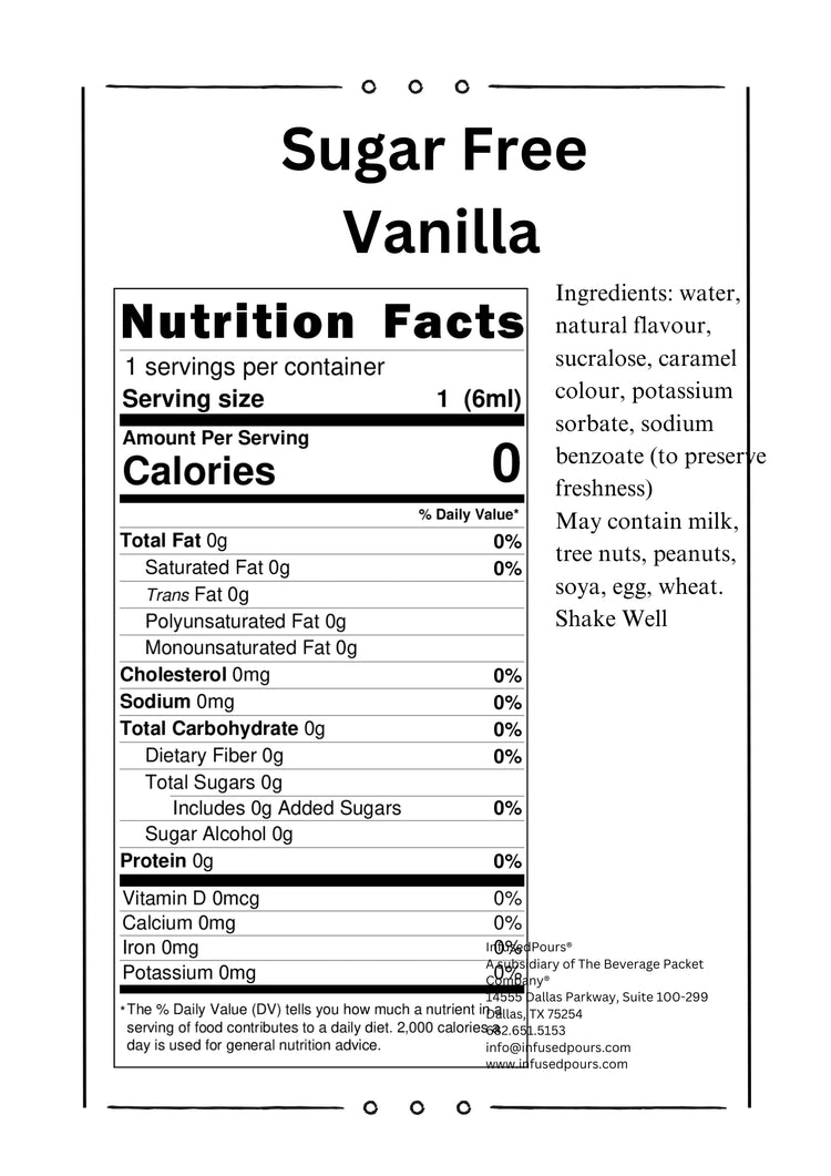 Sugar Free Variety Pack Syrup Packets: Caramel, Vanilla, Hazelnut